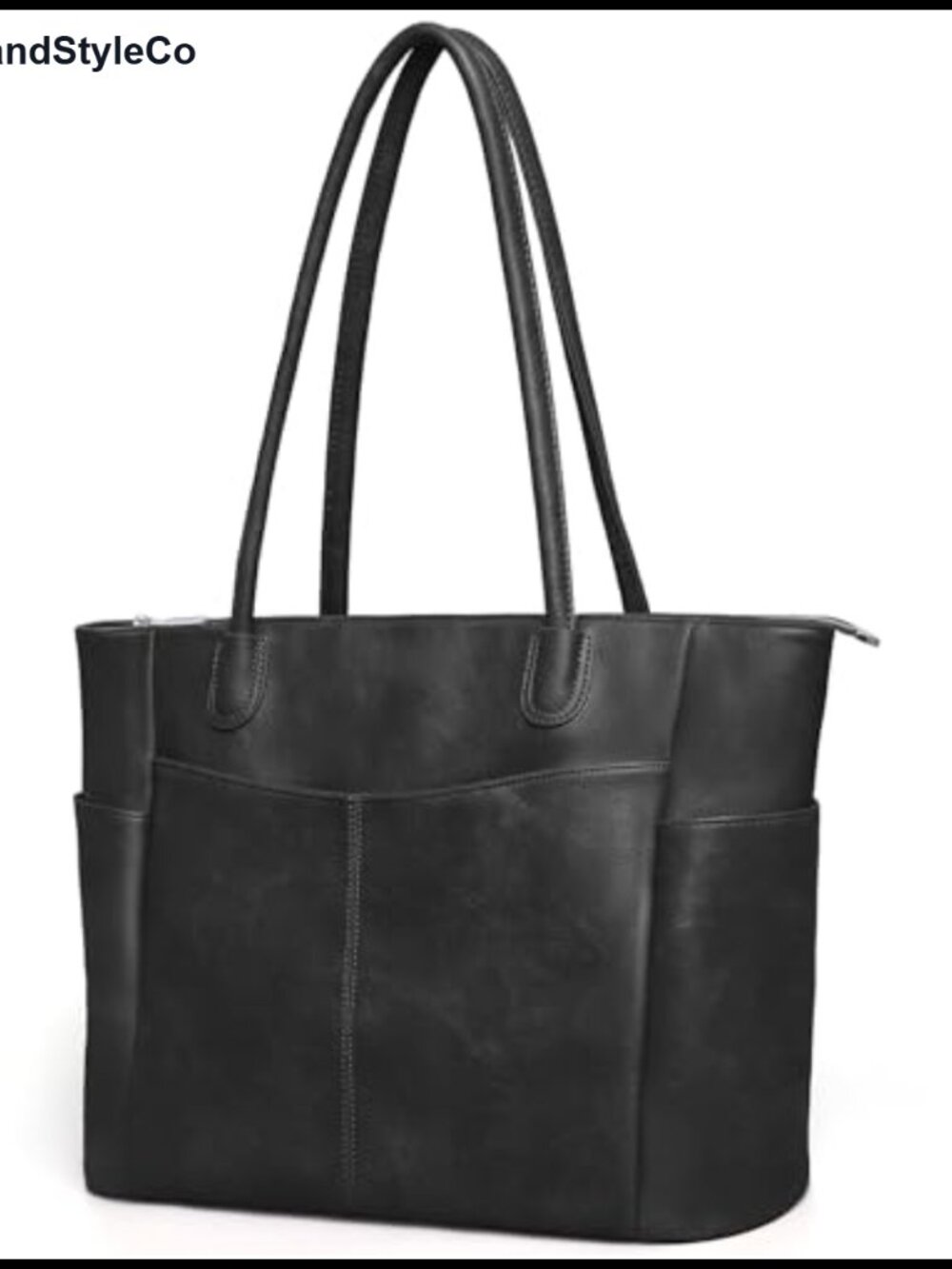 Vegan Leather Large Tote Bag for Women Work Zipper